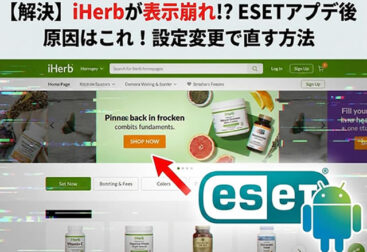 【解決策】ESETのアップデート後にiHerbの表示が崩れる・読み込まない時の対処法